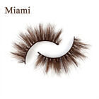 3D Mink Fake Lashes Natural Brown False Colored Eyelashes Thick Long Wispies 