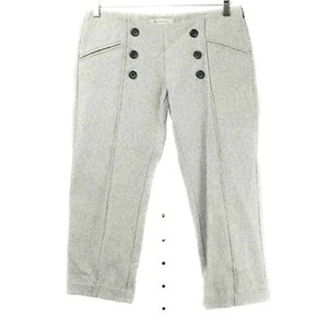 BCBGENERATION Gray Textured Tweed Sailor Front Cropped Pants Women's Size 2 - Picture 1 of 4
