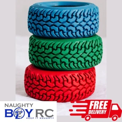 NBRC "Grips" 1/10 RC Car Racing Rally All Terrain Tires Blue, Red, Green LC HPI - Image 1 of 4