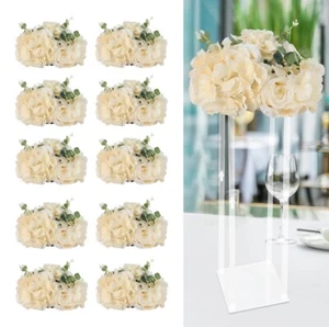 10Pcs Wedding Flower Balls Centerpieces Artificial Flower Ball Arrangement Decor - Picture 1 of 3