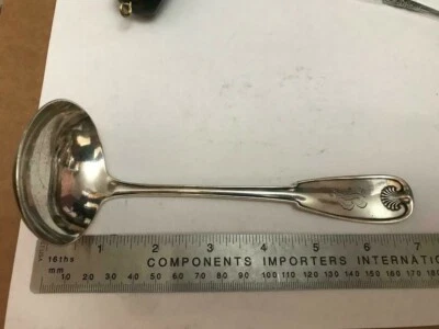 TIFFANY STERLING SILVER PALM PATTERN SOUP or SAUCE LADLE B Monogram - Image 1 of 4