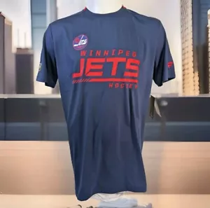 New NHL Fanatics WINNIPEG JETS Lrg Hockey T-Shirt Blue Short Sleeve AuthenticPro - Picture 1 of 8