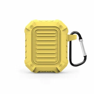 For AirPods 1/2 Headset Case with Keychain Silicone Protective Cover Yellow - Picture 1 of 10