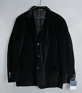 Blazer Abrigo Deportivo De Terciopelo Negro Lands End De Colección Para Hombres XL 3 Botones Chaqueta Nuevo de Lote Antiguo - Imagen 1 de 12