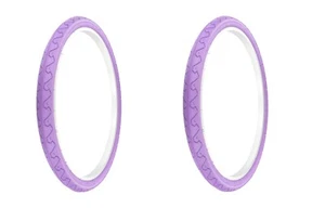 Pair (2pcs) Bicycle Tires 26" x 1.95 Purple SLICK BMX MTB Cruiser Bikes Wanda - Picture 1 of 1