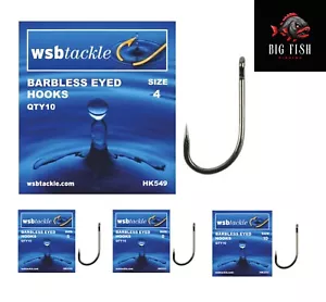10 x Barbless Eyed Fishing Hooks Premium Quality Carp/Coarse Fishing Hooks - Picture 1 of 9