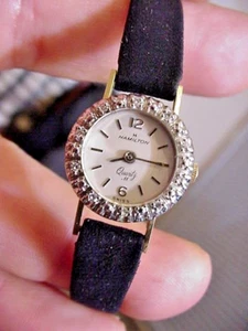 RARE VINTAGE SWISS GOLD 10K GF Hamilton M Diamond BEZEL LADIES Watch - Picture 1 of 6