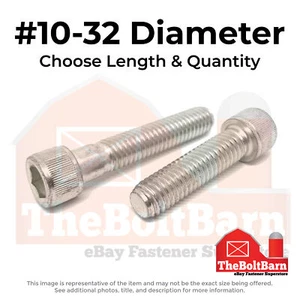 #10-32 Tornillos de cabeza de enchufe de acero inoxidable (elige longitud y cantidad) - Imagen 1 de 11