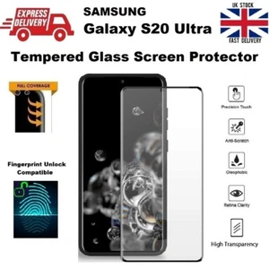 Full Glue Fingerprint Compatible Glass Screen Protector for Samsung S20 Ultra 5G - Picture 1 of 11