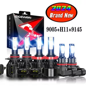 For Ford F 150 2015-2019 Combo 6pcs LED Headlight High-Low beam + Fog Bulbs kit - Picture 1 of 24