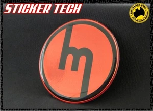 ROTARY M RED & BLACK MAZDA WHEEL CENTER CAP HUB BADGE STICKER SUITS RX3 RX7 RX2 - Picture 1 of 2