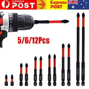 5/6/12Pcs High Magnetic Screw Driver Drill Bit Set Magnetic Drill Bits Anti-Slip - Picture 1 of 15