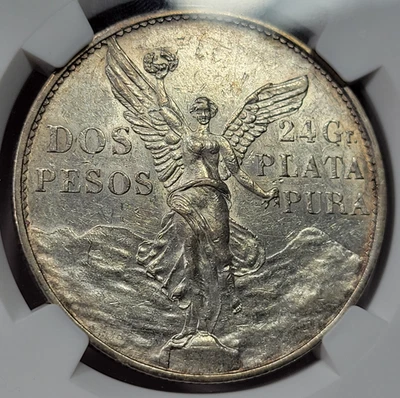 1921 Mexico Silver 2 Pesos Dos Pesos NGC AU Certified Great Detail Cleaned *K743 - Image 1 of 4