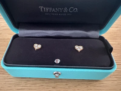 Tiffany & Co. Hearts Diamond Stud Earrings 18ct Rose Gold Brand New in Box - Image 1 of 4