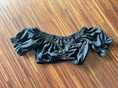 Dirndlbluse schwarz mit dezenter Spitze, Carmenausschnitt, 38-40 Wie Neu - Bild 1 von 4