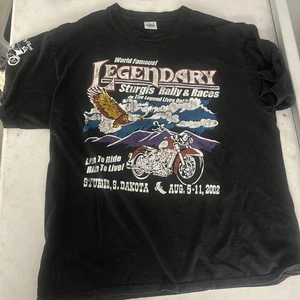 Vintage Sturgis Black Hills Rally Shirt Eagle Lightning Biker 2002 Herren XL - Bild 1 von 7