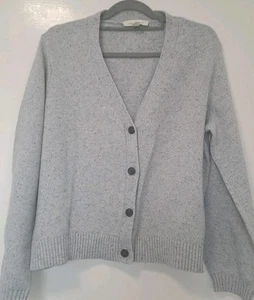 Seasalt Damen Strickjacke grau Lambe Creek V-Ausschnitt Cardigan UK 16 Brustumfang 44" L 22" - Bild 1 von 8