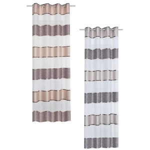 HOME WOHNIDEEN Mila Jacquard-Ösenschal Dekoschal Vorhang Querstreifen 140 x 245 - Bild 1 von 5