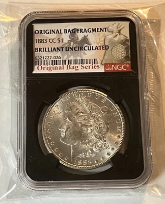 1883 Carson City CC Morgan Silver Dollar NGC Brilliant Uncirculated Bag Fragment - Image 1 of 4