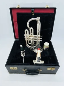Vintage Getzen Eterna N850 800 Silver Cornet 50 W/ Case & More VERY RARE - Picture 1 of 24