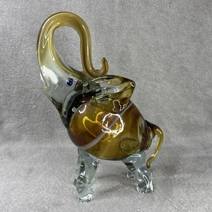 Hand Made Glass Blown Elephant Figurine Decorative Sculpture 9.5" Broke Tusks - Picture 1 of 10