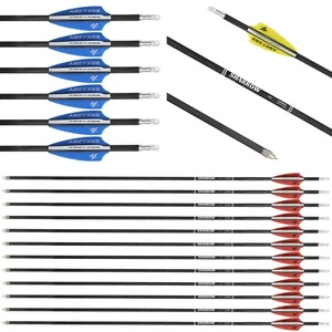 31" Pure Carbon Arrows SP400-1200 Archery Compoundbow Recurve Bow Target Hunting - Picture 1 of 23