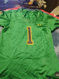 Notre Dame Fighting Irish Under Armour Football Jersey #1 Green Boys YXL - Picture 1 of 9