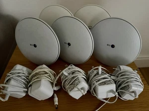 BT Whole Home Wi-Fi Disc Set of 5 Mesh WiFi Extender & power leads All Working - Picture 1 of 1