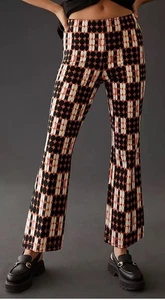 Anthropologie The Margot Kick-Flare Cropped Hose von Maeve Mod Geometrisch Small S - Bild 1 von 8