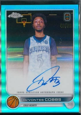 2023 Topps Chrome Overtime Elite #CA-DC2 De'Vontes Cobbs Blue Autograph 48/99 - Image 1 of 2