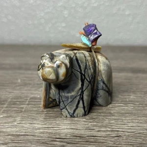 Vintage Native American Zuni Carved Stone Fetish Bear New Mexico By Daryl Shack - Picture 1 of 14