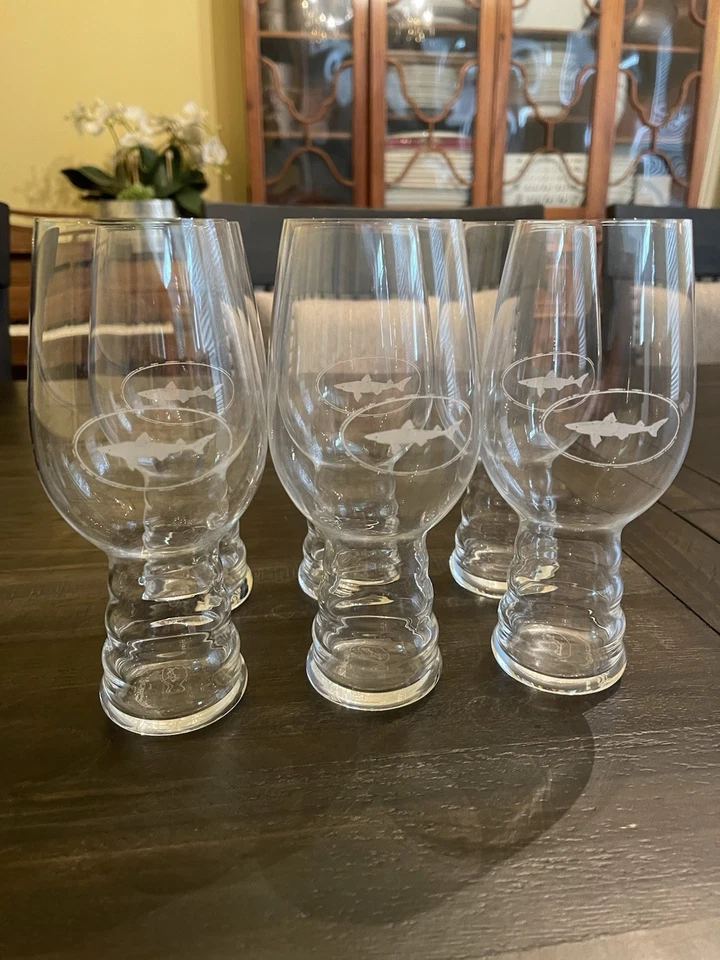 Etched DOGFISH HEAD Rare Special Edition IPA Ribbed Beer Glass - Image 1 of 1