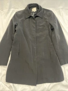 Anne Klein Black Trench coat lightweight Jacket Size Medium  Long Sleeve Snaps - Picture 1 of 8