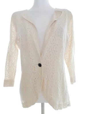 VOLCOM STONE Jäckchen mit Verschluss Gr. M Creme Baumwolle Knöpfe 3/4 Ärmel V... - Bild 1 von 4