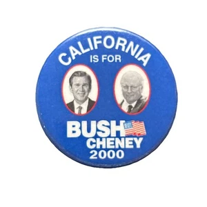 Prendedor George Bush for President Blue California 2000 50 State 1,5" botón Cheney - Imagen 1 de 2