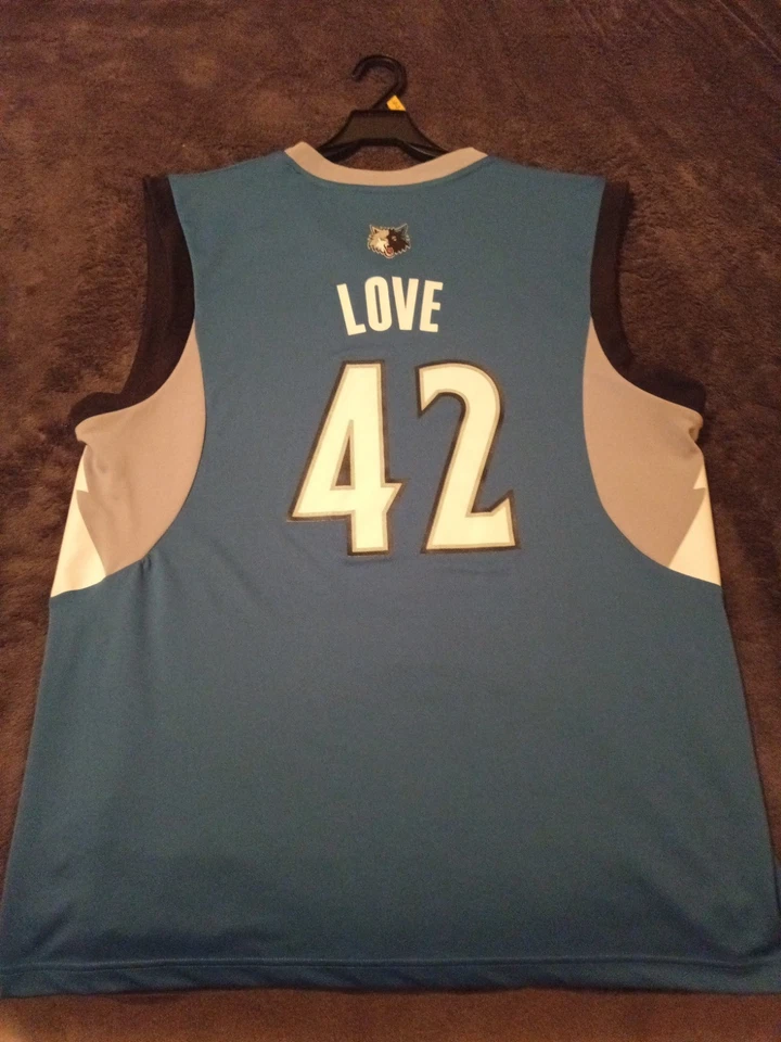 Camiseta Adidas Minnesota Timberwolves #42 Kevin Love NBA de gran longitud Foto 1 de 2