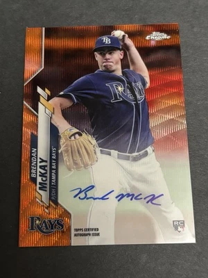 2020 Topps Chrome Brendan McKay RC Auto Orange Wave Refractor /25 - Image 1 of 2