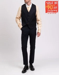 PVP €175 HACKETT Chaleco de Lana Talla 40L 50L M Botón Frontal Completamente Forrado Cuello en Y - Imagen 1 de 7