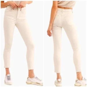 Free People Womens Cropped Skinny Pants 29 Tea Color Freyed Hem 081061292 1103 - Picture 1 of 10