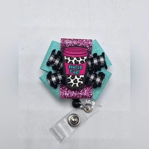 Krankenschwester Treibstoff Kaffee Abzeichen Rolle Krankenpflege medizinischer Ausweis Schlüsselband Namensschild Halter Krankenschwester - Bild 1 von 3