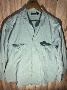 Vintage 90s Patagonia Long Sleeve Button Up Green Pink Striped Men’s XL - Bild 1 von 7