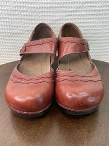 Dansko Mary Jane braun rot Leder Profi Clogs Größe 38 US 7,5-8 - Bild 1 von 12