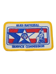 Elks Lodge National Service Commission Patch - BPOE - Rare, HTF - Embroidered - Picture 1 of 4