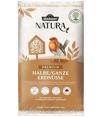 Natura Premium Wildvogelfutter halbe / ganze Erdnüsse schalenfrei Ganzjahresf... - Bild 1 von 4