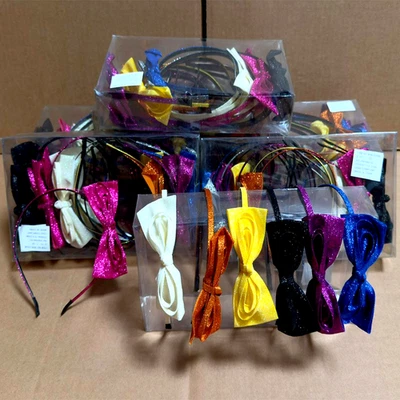 48 PCS Bulk Girls Kids Glitter Sequin Hair Bows Hair Hoop Bands Wholesale Lots - Image 1 of 4