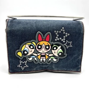 RARE Vintage Y2K Powerpuff Girls Denim Purse w/ Handle Approx 6” Tall - Picture 1 of 12