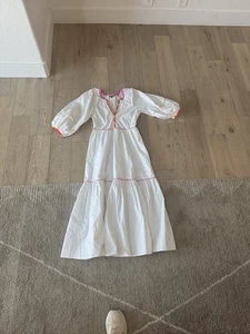 STAUD weißes Kleid mit rosa und orange Akzenten xs - Bild 1 von 4