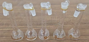 5 Glas Volumenkolben Flachboden BOMEX 20ml mit Stopfen Laborglaswaren - Bild 1 von 5