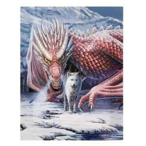 ALLIANCE SNOW DRAGON WOLF SMALL CANVAS PICTURE ART PRINT LISA PARKER FANTASY  - Picture 1 of 2