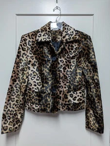 Newport News Vintage Leopard 3-Button Jacket Women's 6 - Picture 1 of 8